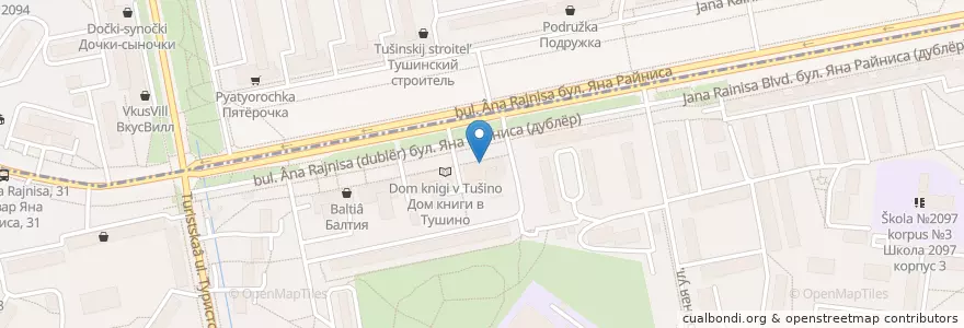 Mapa de ubicacion de Выставочный зал "Тушино" en Rusland, Centraal Federaal District, Moskou, Северо-Западный Административный Округ.