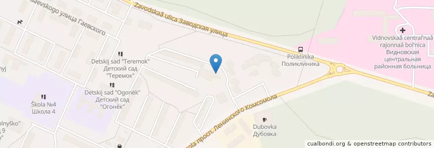 Mapa de ubicacion de Межпоселенческая библиотека en Rusia, Distrito Federal Central, Óblast De Moscú, Ленинский Городской Округ.