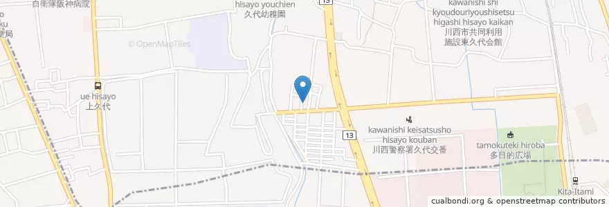 Mapa de ubicacion de 焼肉でん川西店 en Japan, Hyogo Prefecture, Itami.