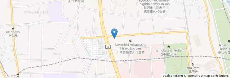 Mapa de ubicacion de おだがき循環器内科クリニック en Japonya, 兵庫県, 伊丹市.