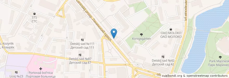 Mapa de ubicacion de Круассан-кафе en Rússia, Северо-Западный Федеральный Округ, Oblast De Kaliningrado, Городской Округ Калининград.