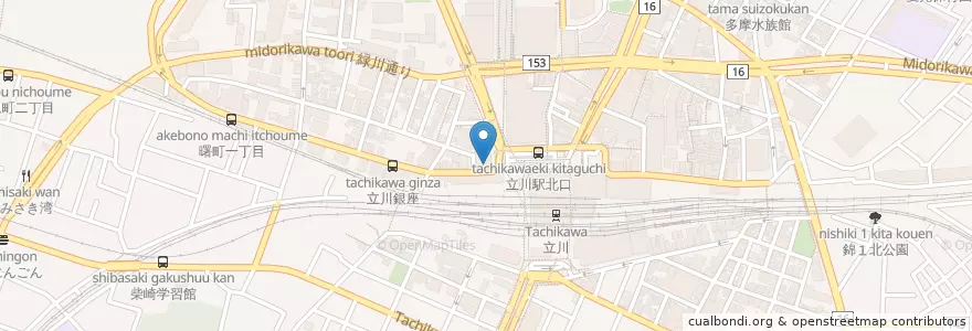 Mapa de ubicacion de みずほ銀行 en 일본, 도쿄도, 立川市.