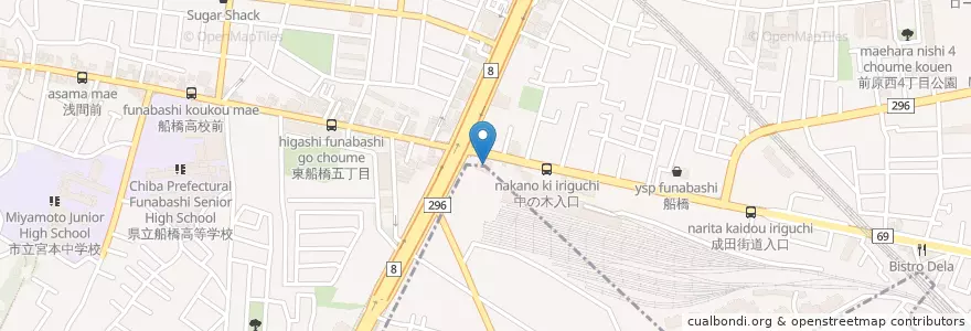Mapa de ubicacion de ブロンコビリー en Japão, 千葉県, 船橋市.