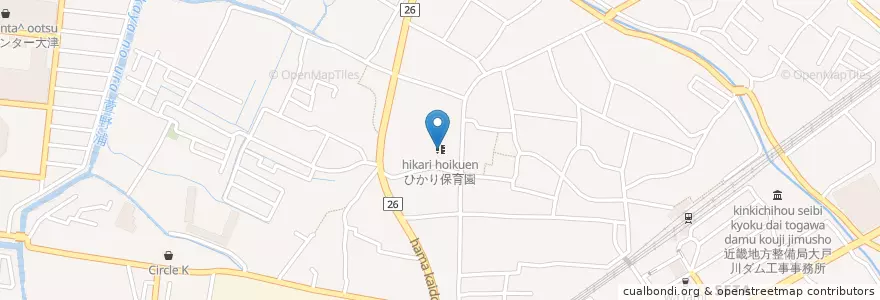 Mapa de ubicacion de ひかり保育園 en 日本, 滋賀県/滋賀縣, 大津市.