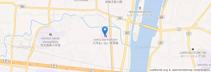Mapa de ubicacion de 大津あいあい保育園 en Japon, Préfecture De Shiga, 大津市.