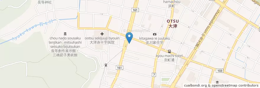 Mapa de ubicacion de 大津京町郵便局 en Japan, Shiga Prefecture, Otsu.