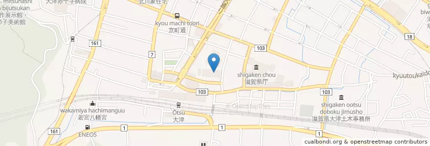 Mapa de ubicacion de 大津保護観察所 en Japon, Préfecture De Shiga, 大津市.