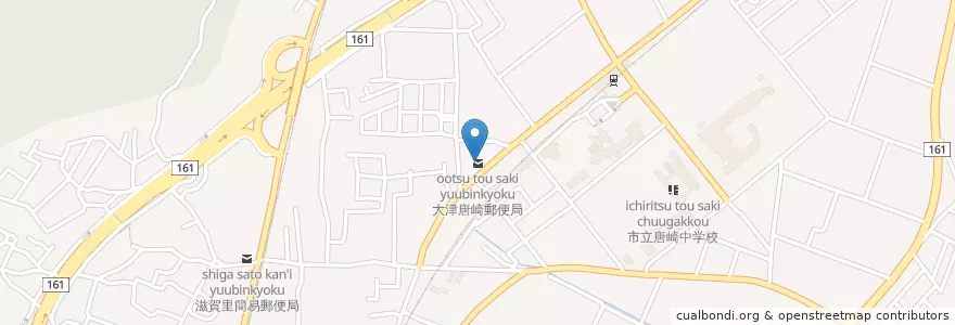 Mapa de ubicacion de 大津唐崎郵便局 en Jepun, 滋賀県, 大津市.