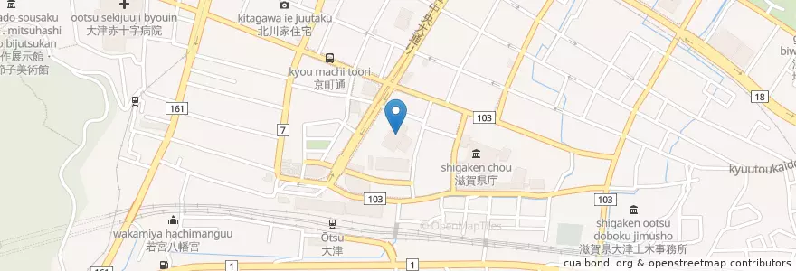 Mapa de ubicacion de 大津地方裁判所大津簡易裁判所 en Japón, Prefectura De Shiga, 大津市.