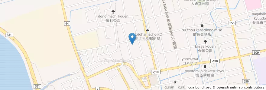 Mapa de ubicacion de 大津地方裁判所長浜支部 en 日本, 滋賀県, 長浜市.