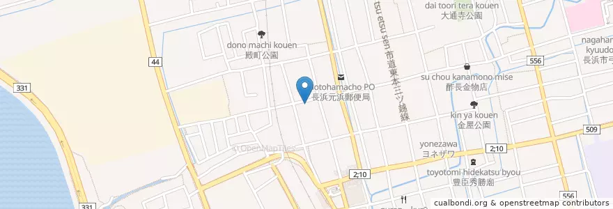 Mapa de ubicacion de 大津地方裁判所長浜簡易裁判所 en Japón, Prefectura De Shiga, 長浜市.