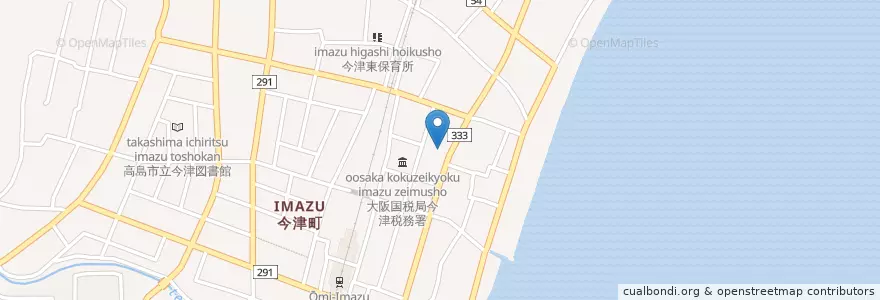 Mapa de ubicacion de 大津家庭裁判所高島出張所 en ژاپن, 滋賀県, 高島市.