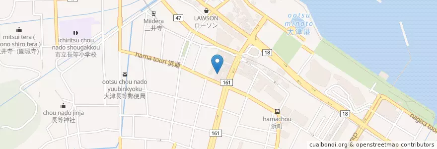 Mapa de ubicacion de 大津市立図書館 en اليابان, شيغا, 大津市.