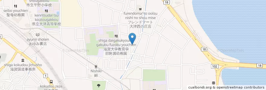 Mapa de ubicacion de 大津市立膳所保育園 en Japan, Präfektur Shiga, 大津市.