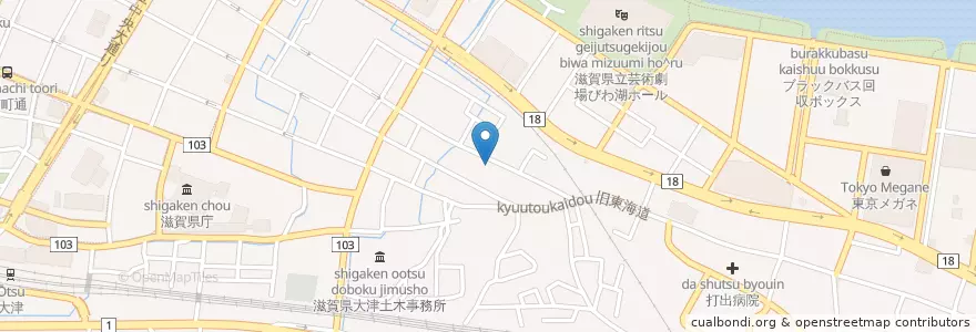 Mapa de ubicacion de 大津松本郵便局 en 日本, 滋賀県, 大津市.
