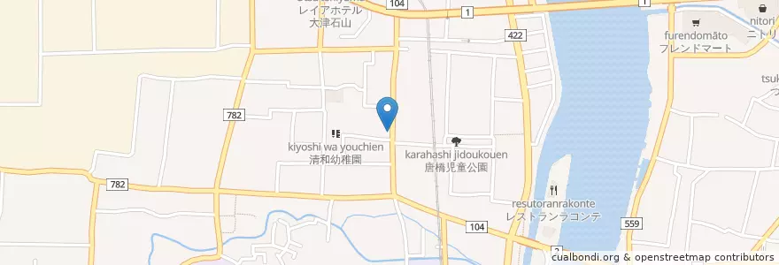 Mapa de ubicacion de 大津栄町郵便局 en Japon, Préfecture De Shiga, 大津市.