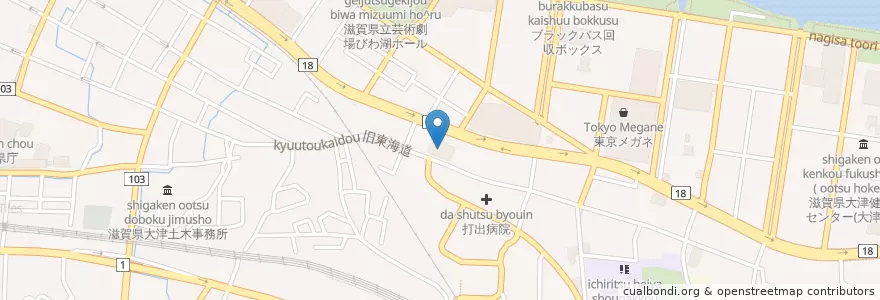 Mapa de ubicacion de 大津警察署 en Giappone, Prefettura Di Shiga, 大津市.