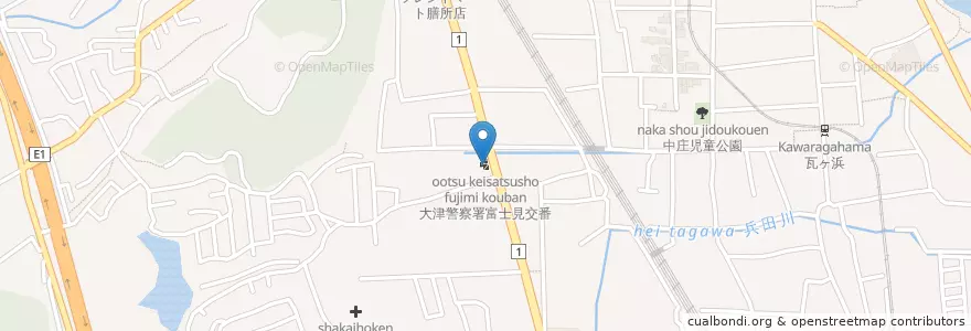 Mapa de ubicacion de 大津警察署富士見交番 en Japón, Prefectura De Shiga, 大津市.