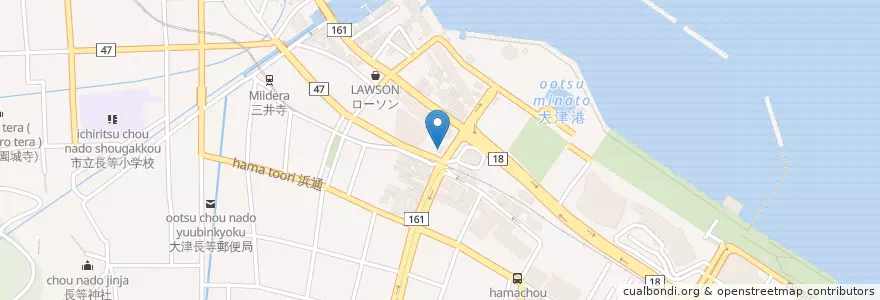 Mapa de ubicacion de 大津警察署浜大津交番 en Japan, Präfektur Shiga, 大津市.
