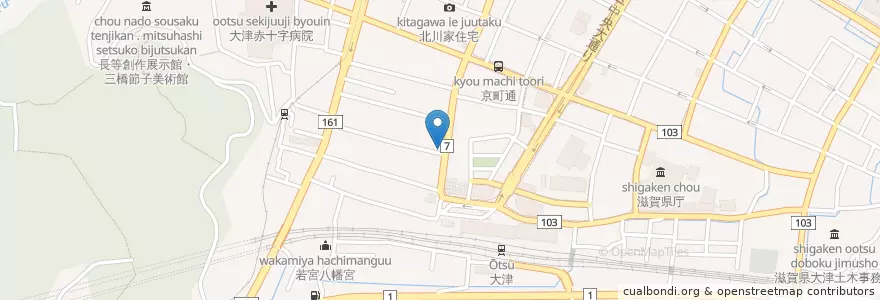 Mapa de ubicacion de 大津駅前郵便局 en ژاپن, 滋賀県, 大津市.