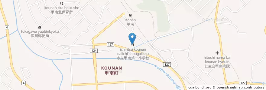Mapa de ubicacion de 市立甲南第一小学校 en Japão, 滋賀県, 甲賀市.