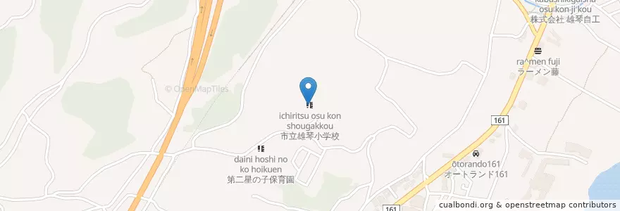 Mapa de ubicacion de 市立雄琴小学校 en 日本, 滋賀県, 大津市.