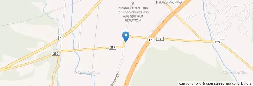 Mapa de ubicacion de 彦根鳥居本郵便局 en ژاپن, 滋賀県, 彦根市.