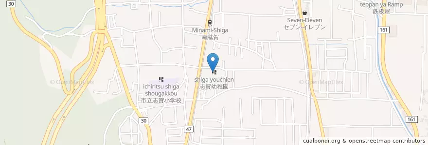 Mapa de ubicacion de 志賀幼稚園 en ژاپن, 滋賀県, 大津市.
