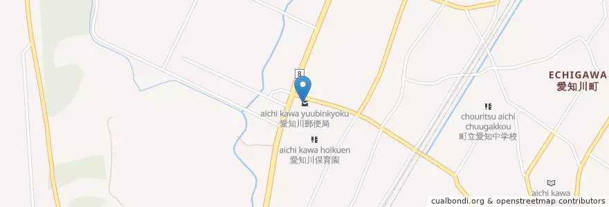 Mapa de ubicacion de 愛知川郵便局 en Japon, Préfecture De Shiga, 愛知郡, 愛荘町.