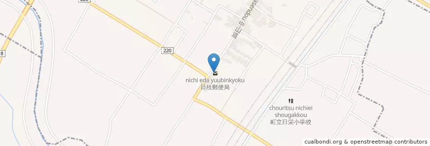 Mapa de ubicacion de 日枝郵便局 en Япония, Сига, Уезд Инуками, Тоёсато.