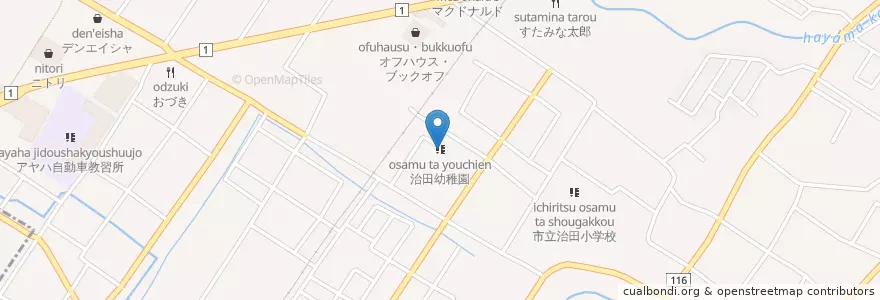 Mapa de ubicacion de 治田幼稚園 en 日本, 滋賀県, 栗東市.