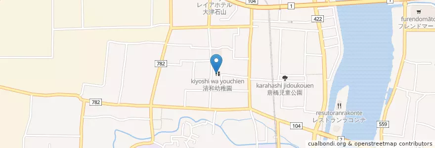 Mapa de ubicacion de 清和幼稚園 en Japan, Shiga Prefecture, Otsu.