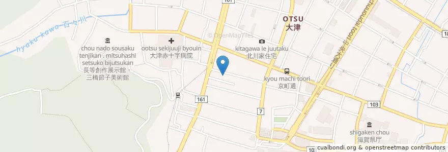 Mapa de ubicacion de 滋賀労働局(御幸庁舎) en Japón, Prefectura De Shiga, 大津市.