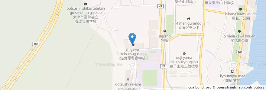 Mapa de ubicacion de 滋賀県警察学校 en 일본, 시가현, 大津市.