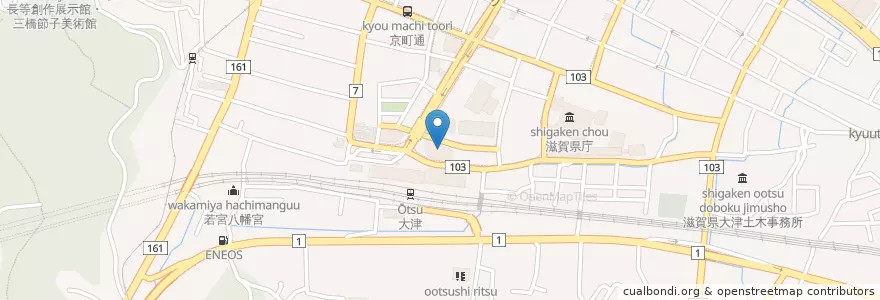 Mapa de ubicacion de 滋賀社会保険事務局 en ژاپن, 滋賀県, 大津市.