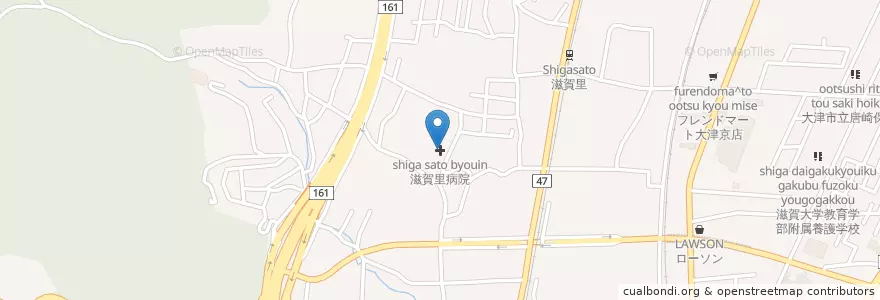 Mapa de ubicacion de 滋賀里病院 en Japão, 滋賀県, 大津市.