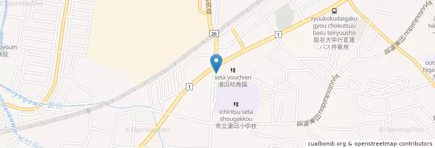 Mapa de ubicacion de 瀬田大江郵便局 en 일본, 시가현, 大津市.