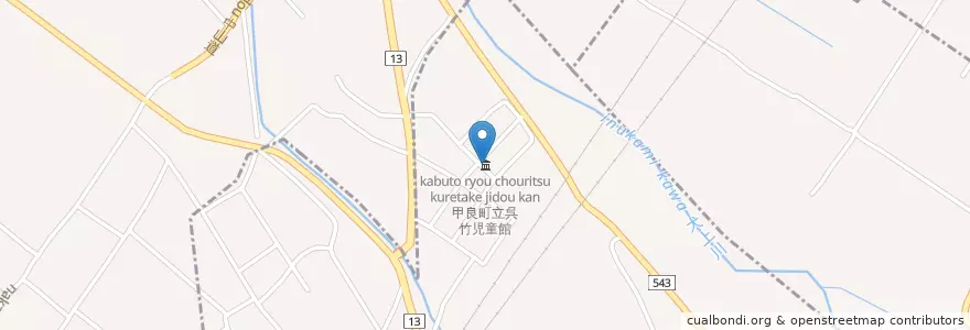 Mapa de ubicacion de 甲良町立呉竹児童館 en Япония, Сига, 彦根市, Уезд Инуками, Кора.
