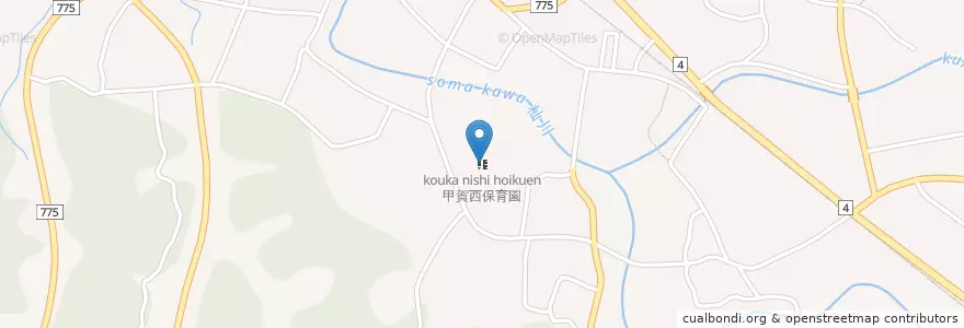 Mapa de ubicacion de 甲賀西保育園 en Japon, Préfecture De Shiga, 甲賀市.