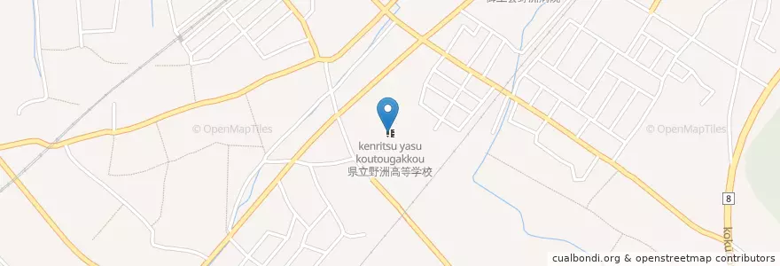 Mapa de ubicacion de 県立野洲高等学校 en اليابان, شيغا, 野洲市.