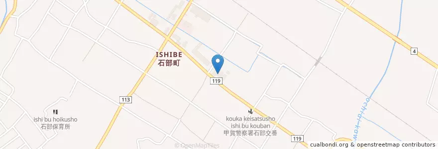 Mapa de ubicacion de 石部郵便局 en 일본, 시가현, 湖南市.