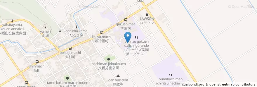 Mapa de ubicacion de 近江兄弟社小学校 en 日本, 滋賀県, 近江八幡市.