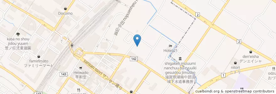 Mapa de ubicacion de 若竹幼稚園 en اليابان, شيغا, 草津市.