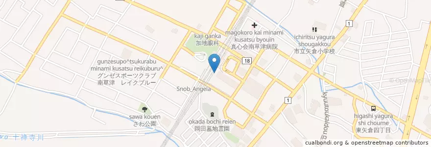 Mapa de ubicacion de 草津警察署南草津駅前交番 en Jepun, 滋賀県, 草津市.