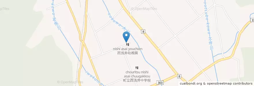 Mapa de ubicacion de 西浅井町保育所 en 日本, 滋賀県, 長浜市.