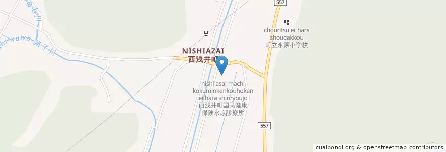 Mapa de ubicacion de 西浅井町国民健康保険永原診療所 en Jepun, 滋賀県, 長浜市.
