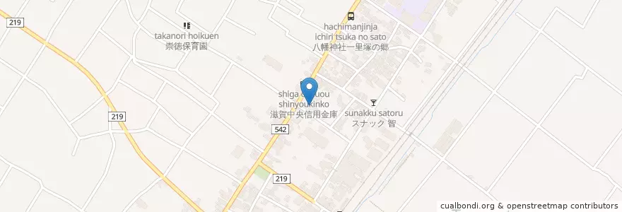 Mapa de ubicacion de 豊郷町役場 en Giappone, Prefettura Di Shiga, 犬上郡, 豊郷町.