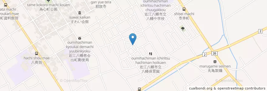 Mapa de ubicacion de 近江八幡市立八幡児童館 en Giappone, Prefettura Di Shiga, 近江八幡市.