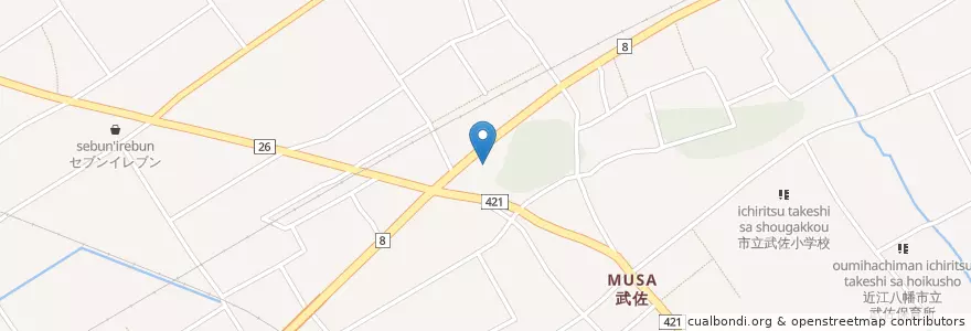Mapa de ubicacion de 近江八幡警察署武佐交番 en Япония, Сига, 近江八幡市.