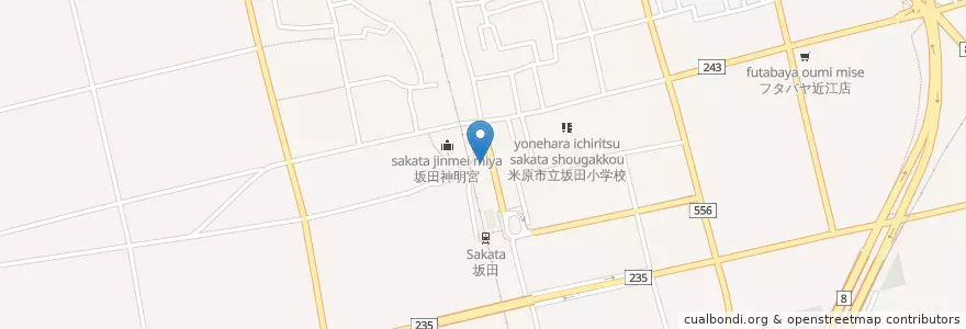 Mapa de ubicacion de 近江宇賀野郵便局 en Japon, Préfecture De Shiga, 米原市.